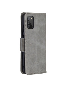 Cover Samsung Galaxy A03s Pelle Lambskin Grigio | Melacompro 2