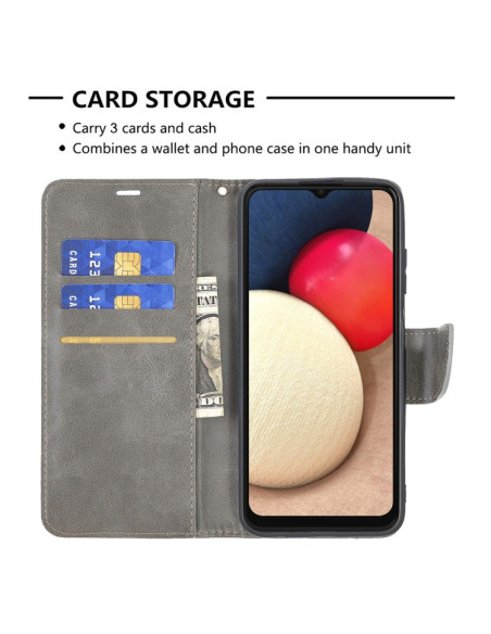 Cover Samsung Galaxy A03s Pelle Lambskin Grigio | Melacompro