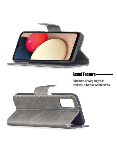 Cover Samsung Galaxy A03s Pelle Lambskin Grigio | Melacompro