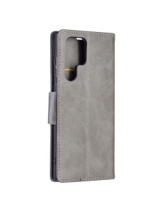 Cover Galaxy S22 Ultra 5G Pelle Flip Grigio | Melacompro 2