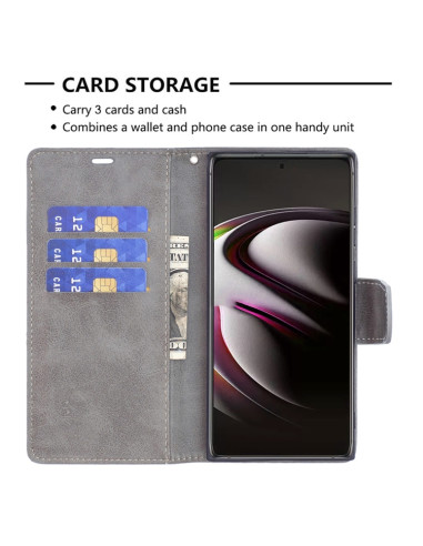 Cover Galaxy S22 Ultra 5G Pelle Flip Grigio | Melacompro