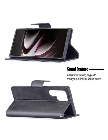 Cover Galaxy S22+ Pelle PU Blu Nero | Melacompro