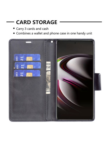 Cover Galaxy S22+ Pelle PU Blu Nero | Melacompro