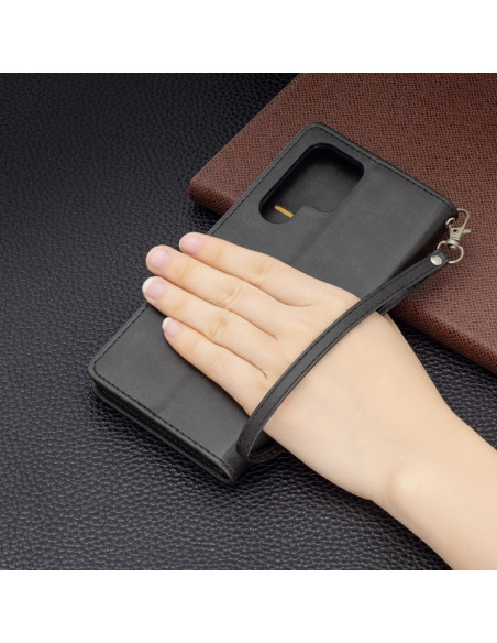 Cover Galaxy S22+ Pelle PU Blu Nero | Melacompro