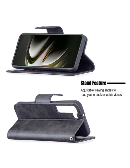 Cover Galaxy S22+ Pelle PU Blu Nero | Melacompro