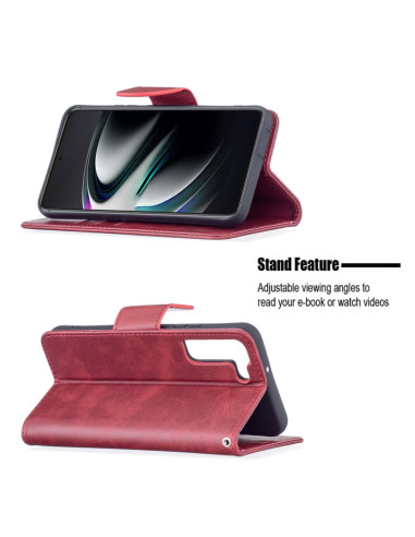 Cover Galaxy S22+ Pelle PU Blu Rosso | Melacompro