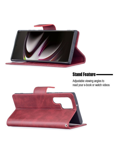 Cover Galaxy S22+ Pelle PU Blu Rosso | Melacompro