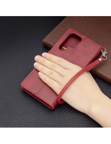 Cover Galaxy S22+ Pelle PU Blu Rosso | Melacompro