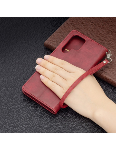 Cover Galaxy S22+ Pelle PU Blu Rosso | Melacompro