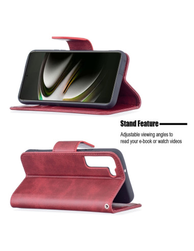 Cover Galaxy S22+ Pelle PU Blu Rosso | Melacompro