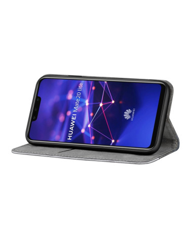 Cover Huawei Mate 20 Lite Pelle Grigia Grigio | Melacompro