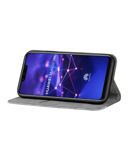 Cover Huawei Mate 20 Lite Pelle Grigia Grigio | Melacompro