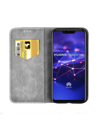 Cover Huawei Mate 20 Lite Pelle Grigia Grigio | Melacompro