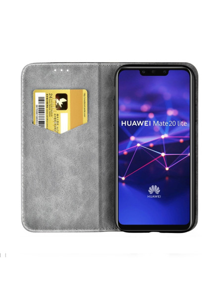 Cover Huawei Mate 20 Lite Pelle Grigia Grigio | Melacompro