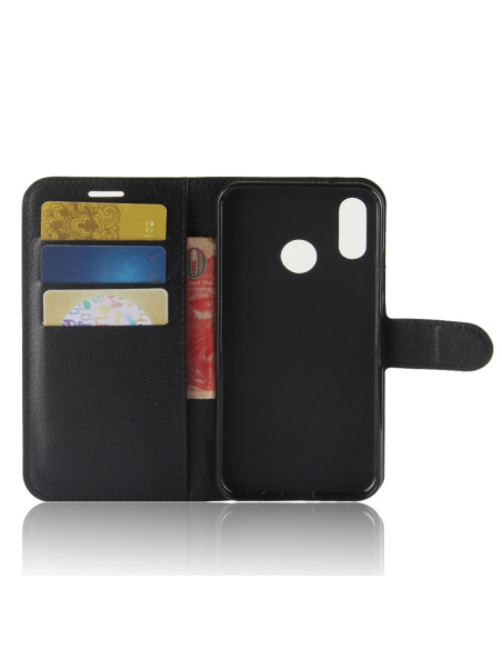 Cover Huawei P30 Lite Pelle Portafoglio Nero | Melacompro