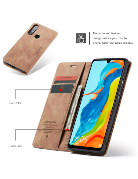 Cover Huawei P30 Lite Pelle Portafoglio Marrone | Melacompro