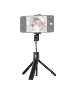 Selfie Stick Treppiede con Luce di Riempimento Bluetooth Nero