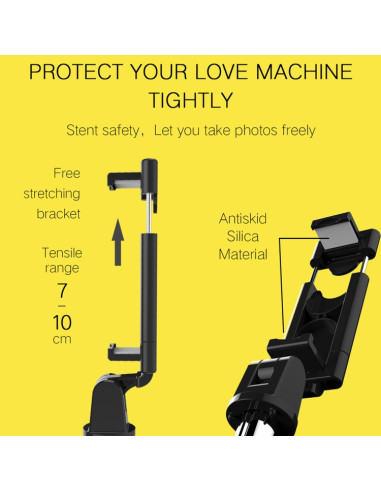 Selfie Stick Treppiede Luce Bluetooth Nero | Melacompro