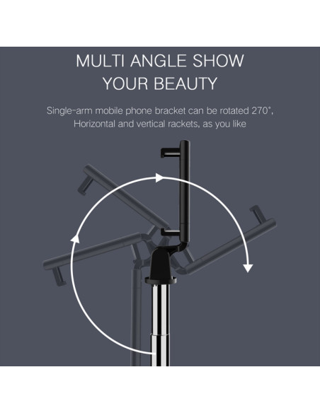 Selfie Stick Treppiede Luce Bluetooth Nero | Melacompro
