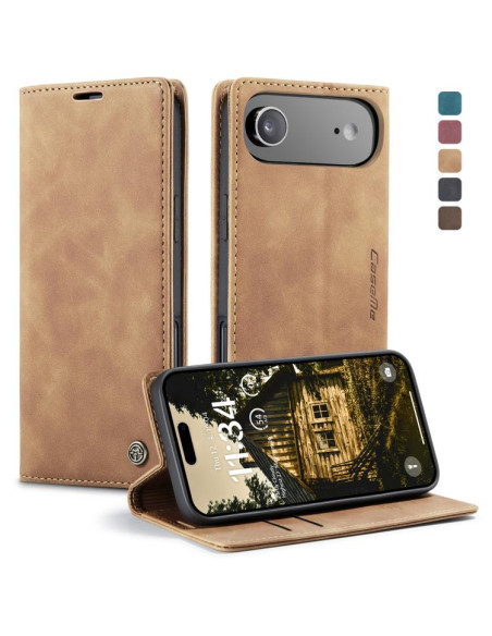 Cover iPhone Air Pelle PU Flip Marrone | Melacompro