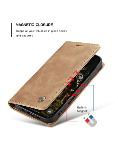 Cover iPhone Air Pelle PU Flip Marrone | Melacompro