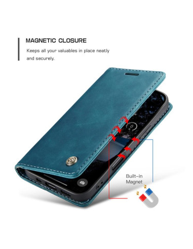 Cover iPhone 17 Pro Max Pelle Caffè Blu | Melacompro