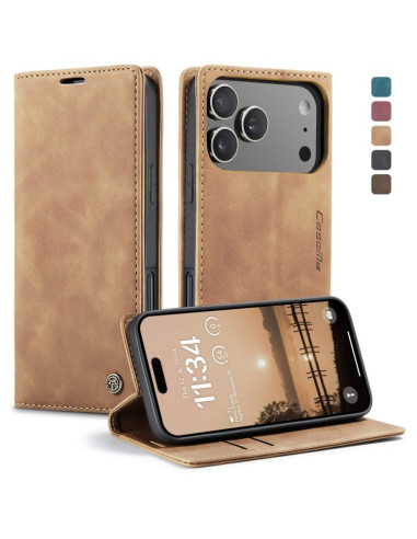 Cover iPhone 17 Pro Max Pelle Caffè Marrone | Melacompro