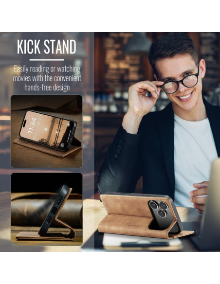 Cover iPhone 17 Pro Max Pelle Caffè Marrone | Melacompro