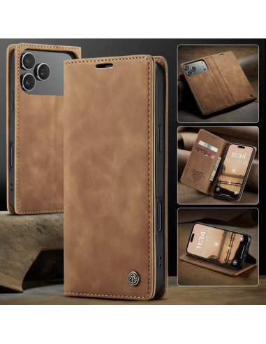 Cover iPhone 17 Pro Max Pelle Caffè Marrone | Melacompro