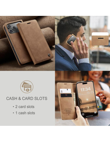 Cover iPhone 17 Pro Max Pelle Caffè Marrone | Melacompro