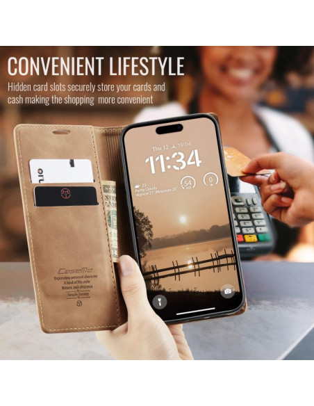 Cover iPhone 17 Pro Max Pelle Caffè Marrone | Melacompro