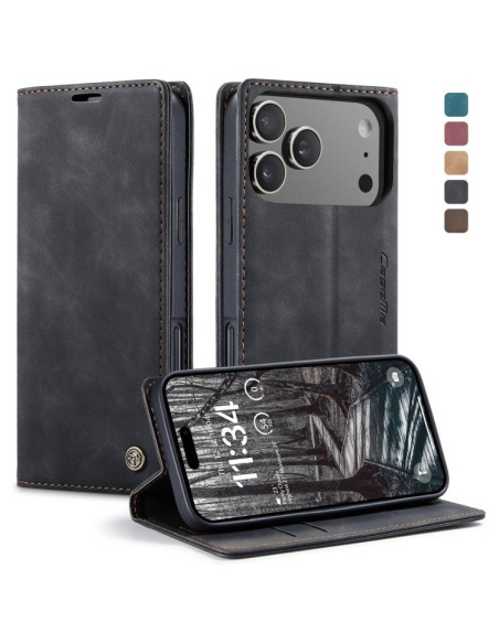 Cover iPhone 17 Pro Pelle Marrone Nero | Melacompro