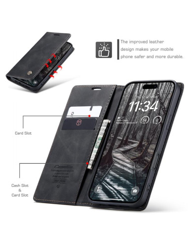 Cover iPhone 17 Pro Pelle Marrone Nero | Melacompro