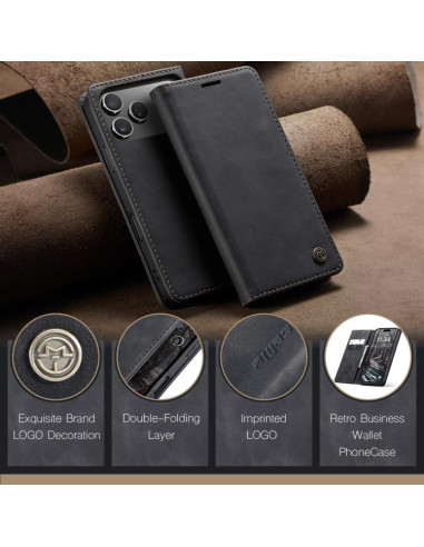 Cover iPhone 17 Pro Pelle Marrone Nero | Melacompro