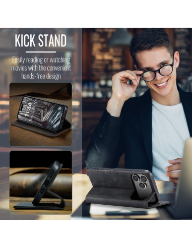 Cover iPhone 17 Pro Pelle Marrone Nero | Melacompro