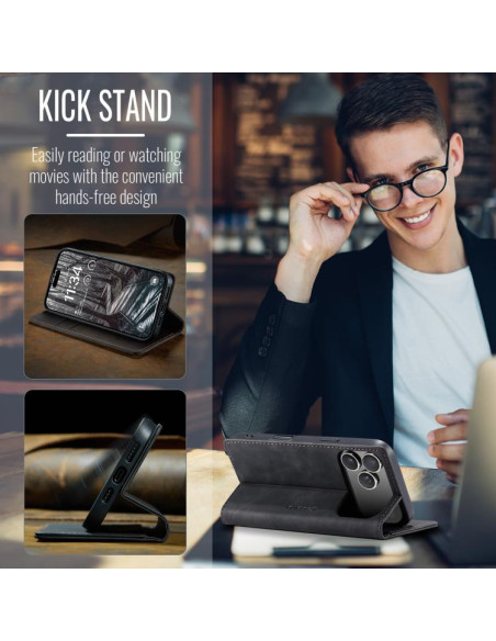 Cover iPhone 17 Pro Pelle Marrone Nero | Melacompro