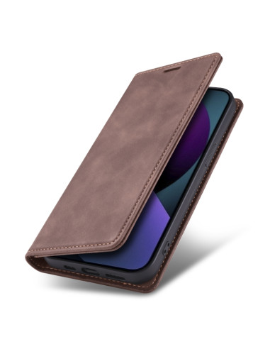Cover iPhone 13 Pelle Portafoglio Marrone | Melacompro
