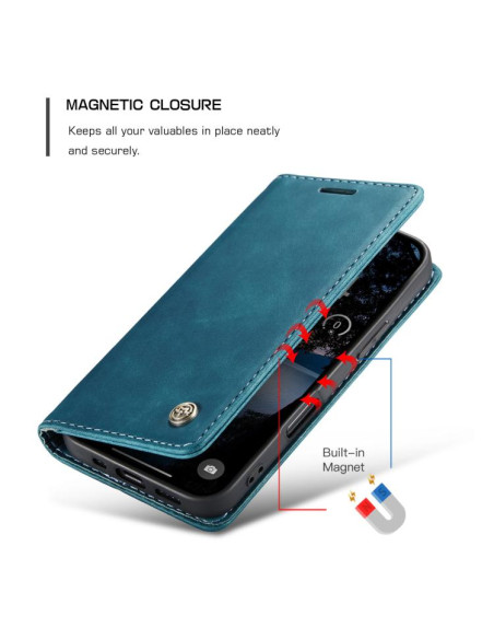 Cover iPhone 17 Pro Pelle Marrone Blu | Melacompro