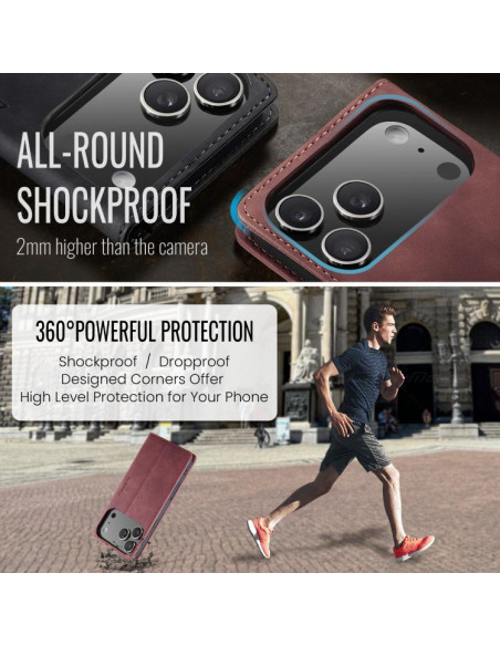 Cover iPhone 17 Pro Pelle Marrone Rosso | Melacompro