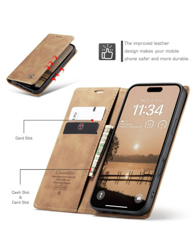 Cover iPhone 17 Pro Pelle Marrone | Melacompro