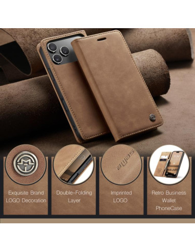 Cover iPhone 17 Pro Pelle Marrone | Melacompro