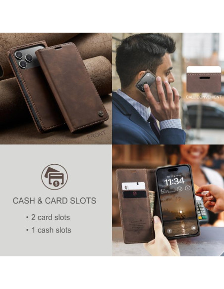Cover iPhone 17 Pro Pelle Marrone | Melacompro