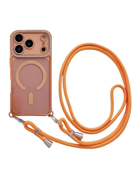 Cover iPhone 17 Pro Max Strass Arancione | Melacompro