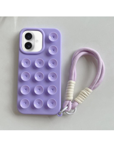 Cover iPhone 16 Silicone Rosa Viola | Melacompro