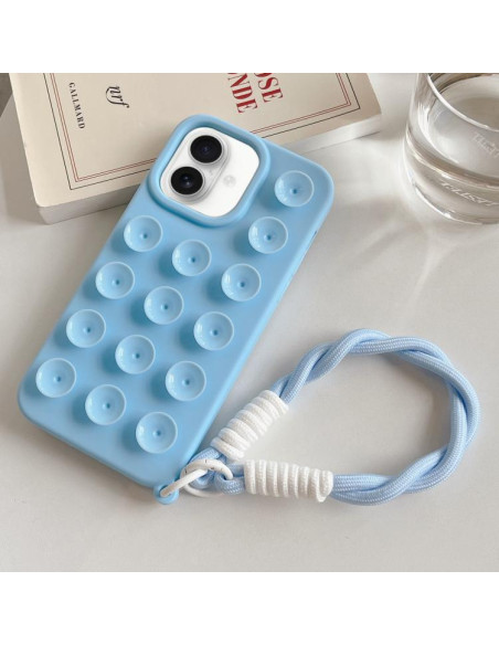 Cover iPhone 16 Silicone Rosa Blu | Melacompro