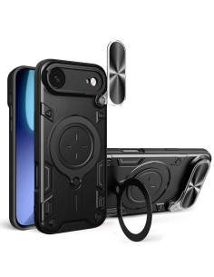 Cover iPhone Air PC + PU Denim Blu Scuro MagSafe Nero