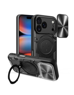 Cover iPhone 17 Pro Denim PC + PU Blu Blu Navy Nero