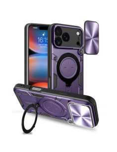 Cover iPhone 17 Pro Max Denim PC + PU Blu Scuro Viola