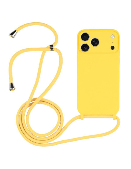Cover iPhone 17 Pro Max Silicone Nero Giallo | Melacompro