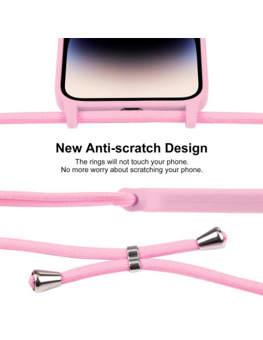 Cover iPhone 17 Pro Silicone Nero Rosa | Melacompro